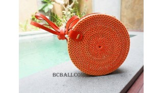 circle sling bags fashion handmade rattan